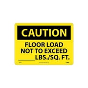 National Marker Caution Signs; Floor Load Not To Exceed _____Lbs/Sq. Ft 10X14 .040 Aluminum C87AB