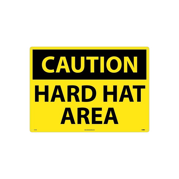 National Marker Caution Signs; Hard Hat Area 20X28 .040 Aluminum C31AD