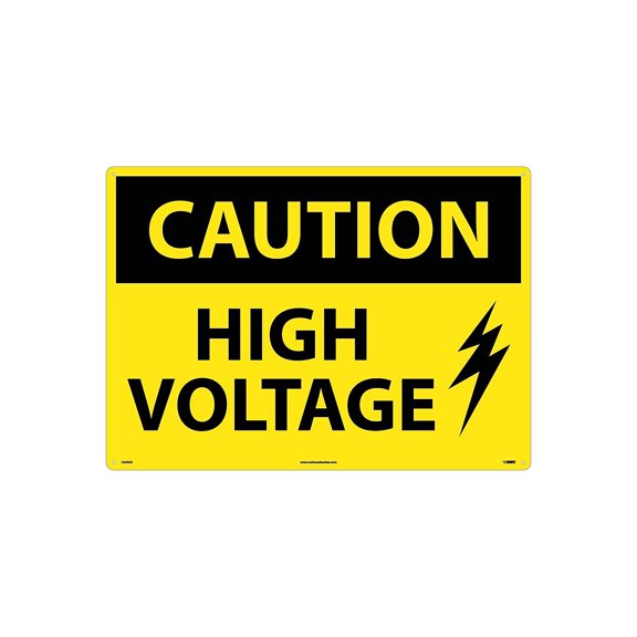 National Marker Caution Signs; High Voltage Graphic 20X28 .040 Aluminum C669AD