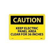 National Marker Caution Signs; Keep Electric Panel Area Clear For 36 Inches 10X14 .040 Aluminum