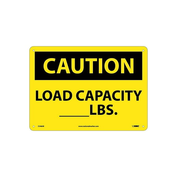 National Marker Caution Signs; Load Capacity__Lbs. 10X14 .040 Aluminum C546AB