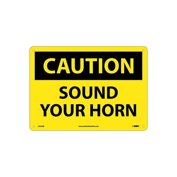 National Marker Caution Signs; Sound Your Horn 10X14 .040 Aluminum C352AB