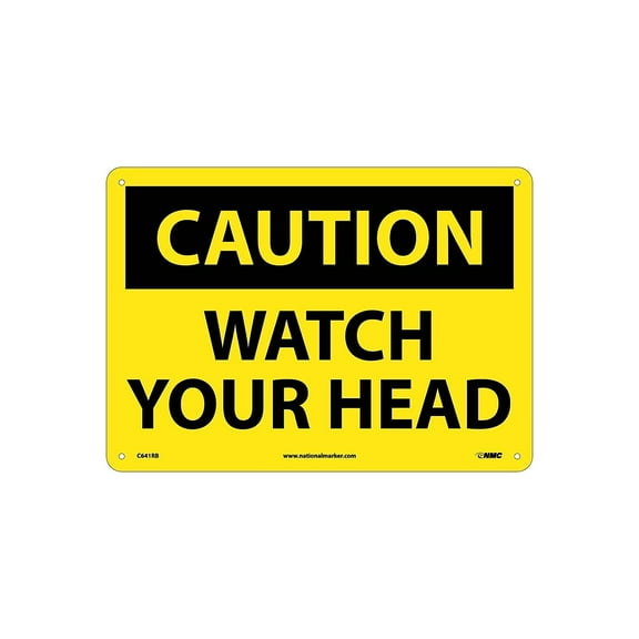 National Marker Caution Signs; Watch Your Head 10X14 Rigid Plastic C641RB