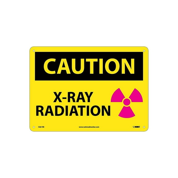 National Marker Caution Signs; X-Ray Radiation Graphic 10X14 Rigid Plastic C661RB