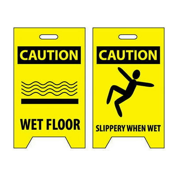 NMC FS1 Floor Sign - Caution Wet Floor Caution Slippery When Wet