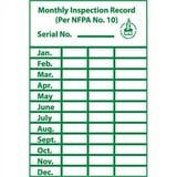 National Marker Company ML1 NMC ML1 Monthly Inspection Record Label ...