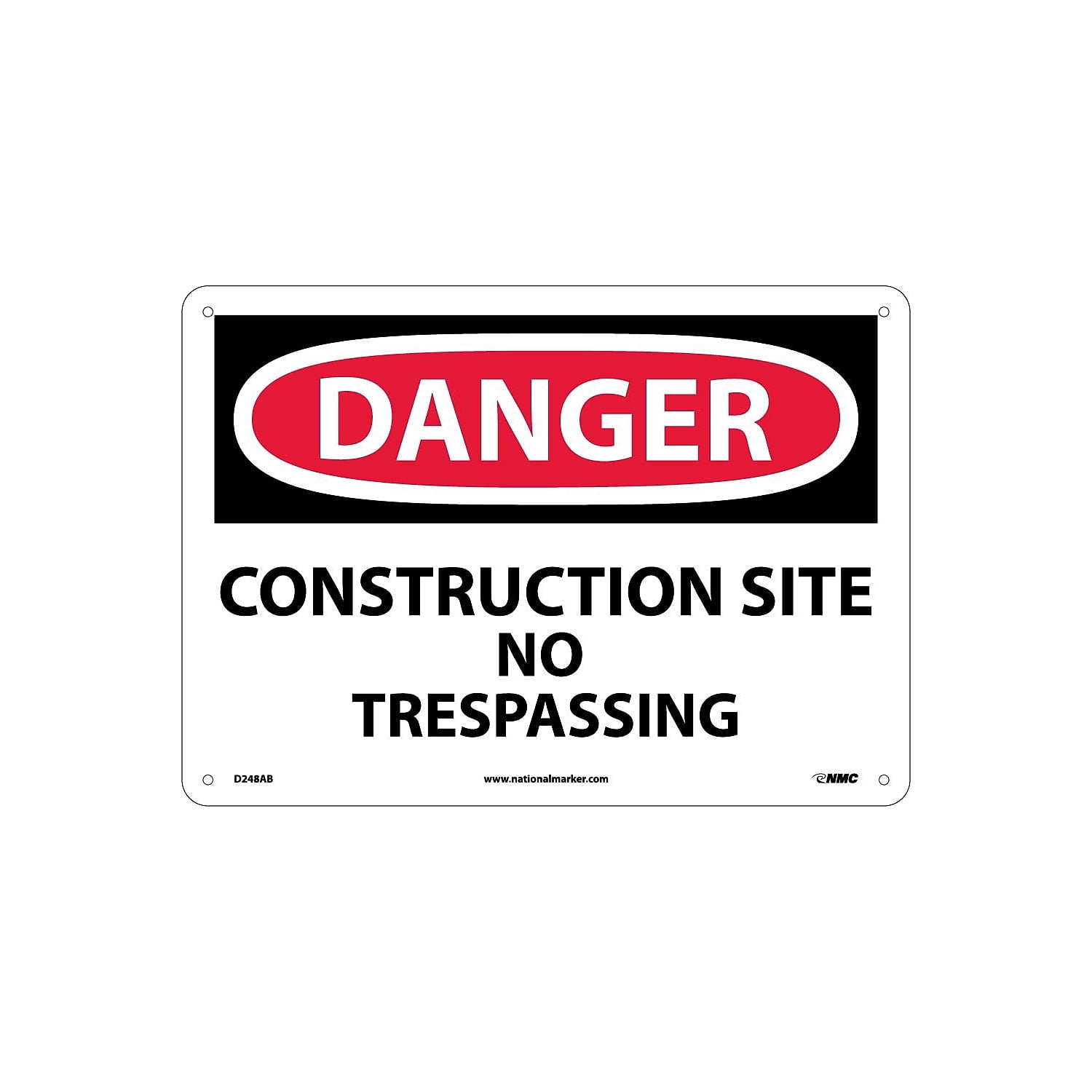 National Marker Construction Site No Trespassing 10X14 .040 Aluminum ...