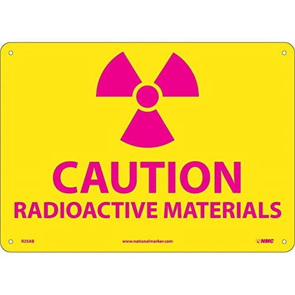 National Marker Corp. R25AB (Graphic) Caution Radioactive Materials Sign, 10 Inch X 14 Inch, 0.040 Alum
