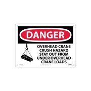 National Marker Danger Overhead Crane Crush Hazard Stay Out From Under Overhead Crane Loads