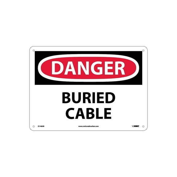 National Marker Danger Signs; Buried Cable 10X14 .040 Aluminum D148AB