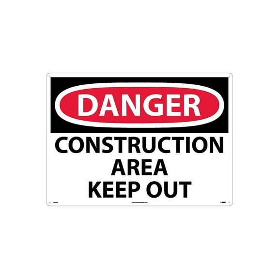National Marker Danger Signs; Construction Area Keep Out 20X28 .040 Aluminum D404AD
