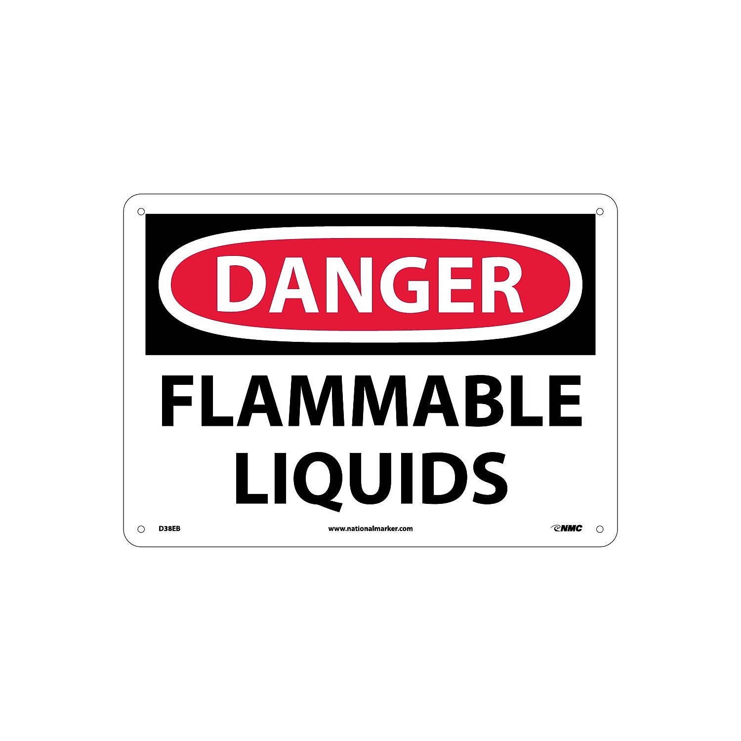 National Marker Danger Signs; Flammable Liquids 10X14 Fiberglass D38EB