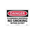 thumbnail image 1 of National Marker Danger Signs; Flammable Material No Smoking Within. 10X14 .040 Aluminum D438AB, 1 of 1