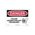 thumbnail image 1 of National Marker Danger Signs; Follow Lockout Tag Out Procedures Graphic 10X14 .040 Aluminum D535AB, 1 of 1
