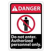 National Marker Do Not Enter Authorized Personnel Only W/Graphic 14X10 .040 Aluminum Danger Sign