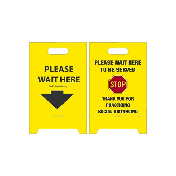 National Marker Double-Sided A-Frame Sign "Please Wait Here/Please Wait Here to be Served " 19" x