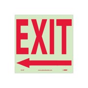 National Marker Exit With Left Arrow 10X10 Adhesive Glow GL16P