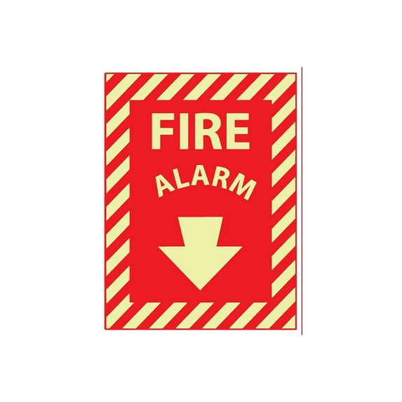 National Marker Fire Alarm 12X9 Adhesive Glow GL11P