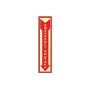 National Marker Fire Emergency Shut Off 18X4 Adhesive Vinylglow GL181P