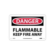 National Marker Flammable Keep Fire Away 7X10 .040 Aluminum Danger Sign D417A