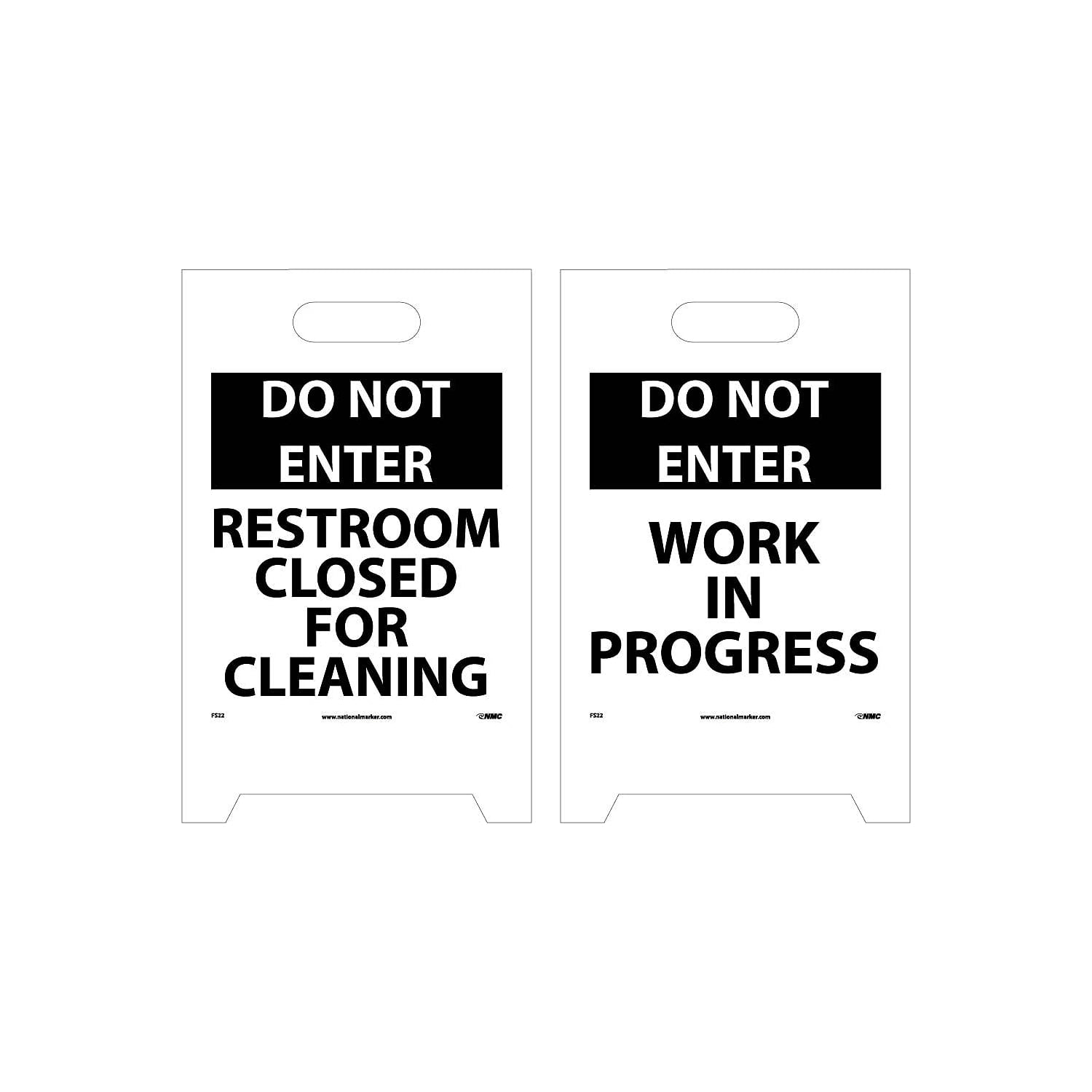 National Marker Floor Signs; Dbl Side Do Not Enter Restroom Closed For Cleaning Do Not Enter