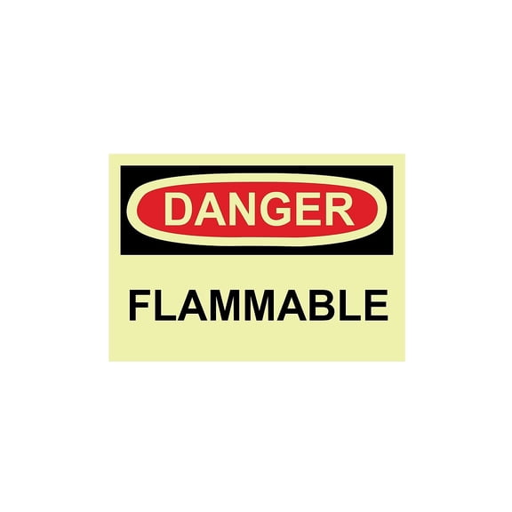National Marker Glow Labels - Danger Flammable 3X5 Adhesive Vinylglow 5/Pk GD126AP