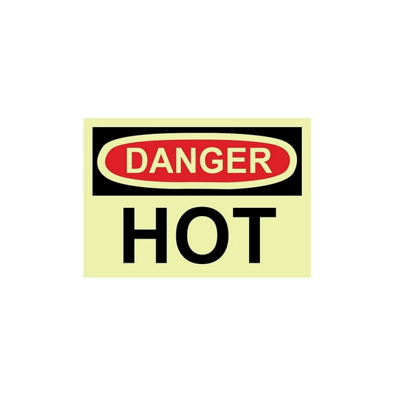 National Marker Glow Labels - Danger Hot 3X5 Adhesive Vinylglow 5/Pk GD51AP