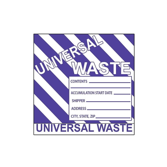 National Marker Hazard Labels Hazardous Materials Shipping Universal Waste Stripes 6X6 Adhesive