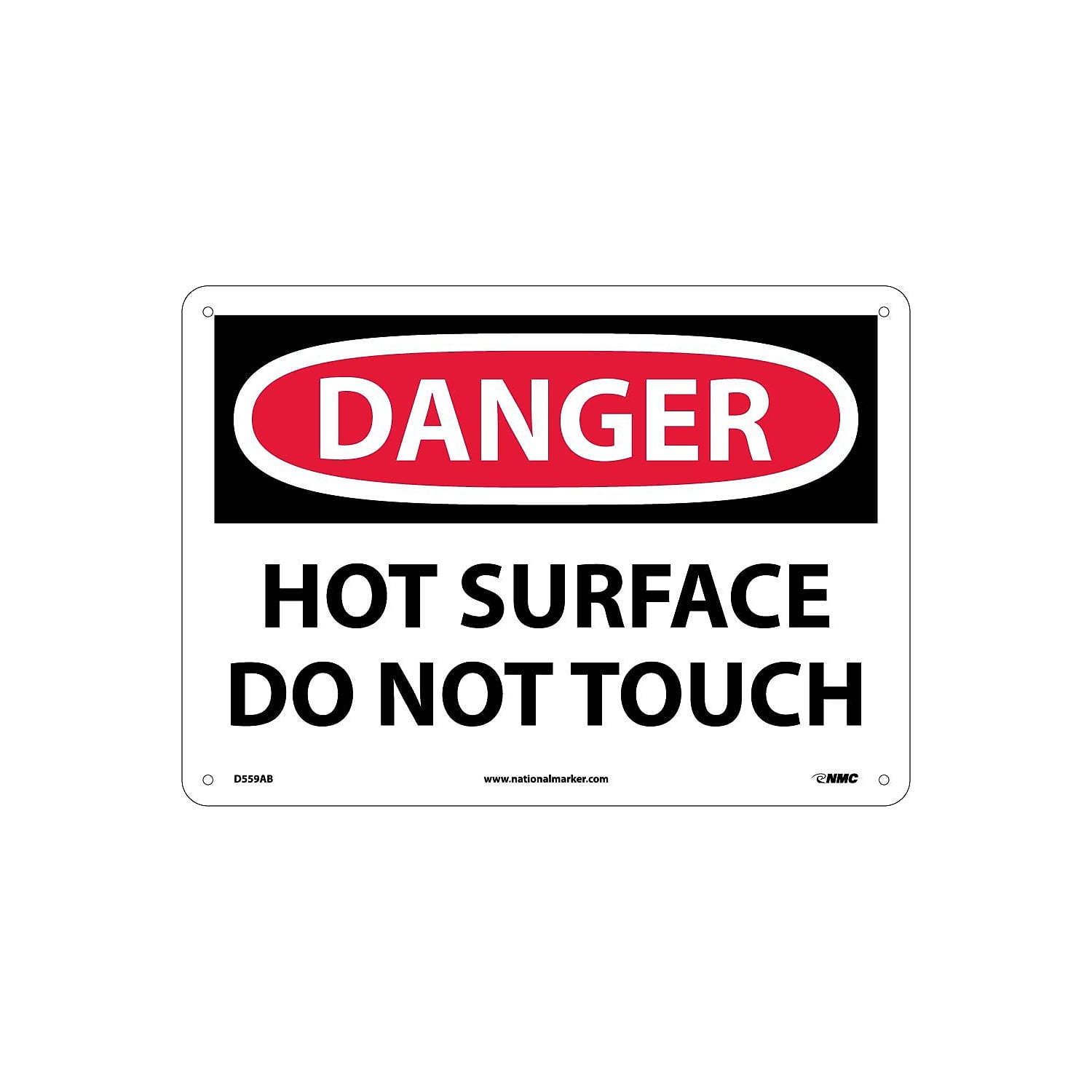 National Marker Hot Surface Do Not Touch 10X14 .040 Aluminum