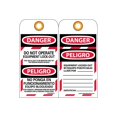 thumbnail image 1 of National Marker Lockout Tags; Danger Do Not Operate Equipment Lock Out Bilingual 6" x 3" Unrip Vinyl, 1 of 1