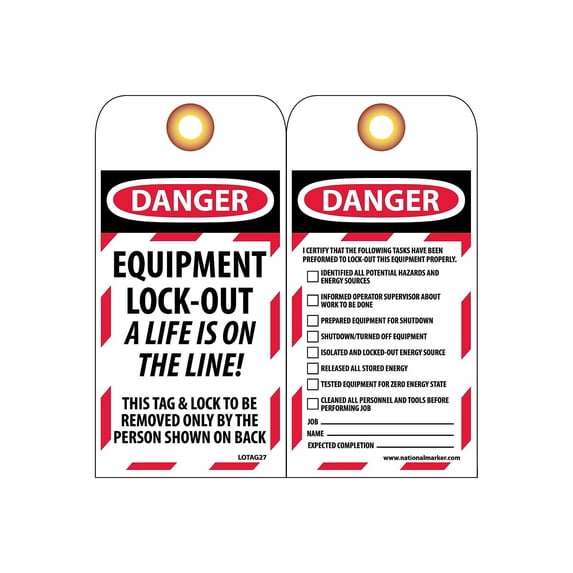 Lock Out Machine Sticker National Marker Lockout Tags; Lockout Danger Equipment Lock-Out ...