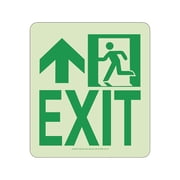 National Marker NYC Wall Mont Exit Sign Forward/Left Side 9X8 Rigid 7550 Glo Brite MEA Approved