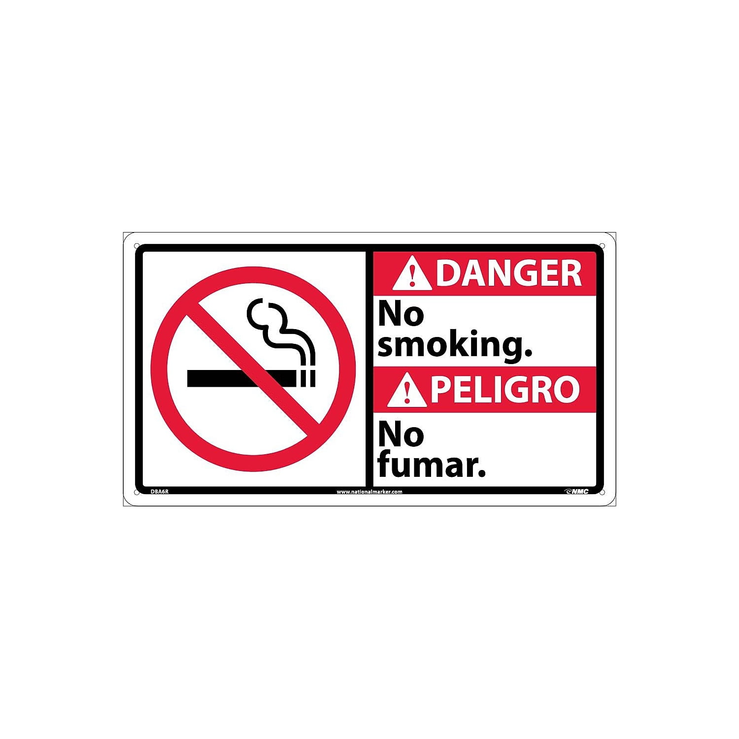 National Marker No Smoking (Bilingual W/Graphic) 10X18 Rigid
