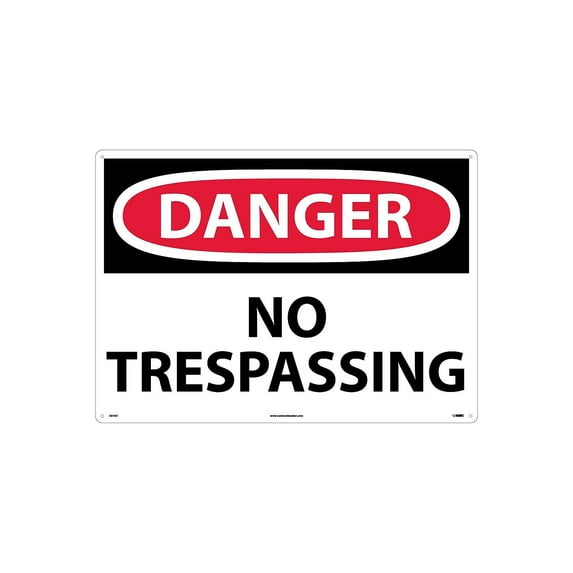 National Marker No Trespassing 20X28 Rigid Plastic Danger Sign D81RD