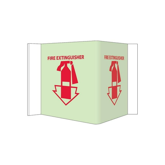 National Marker Notice Sign; Fire Visi Fire Extinguisher 5.75X 8.75 Acrylicglow GLV30