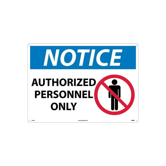 National Marker Notice Signs; Authorized Personnel Only Graphic 20X28 Rigid Plastic N246RD