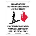 thumbnail image 1 of National Marker Notice Signs; In Case Of Fire Do Not Use Elevator Use Stairs Graphic Bilingual 14X10, 1 of 1