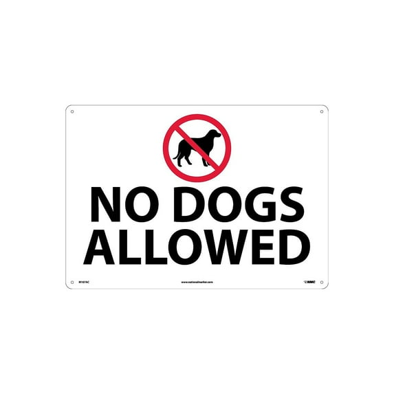 National Marker Notice Signs; No Dogs Allowed Graphic 14X20 .040 Aluminum M107AC