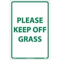 thumbnail image 1 of National Marker Notice Signs; Please Keep Off Grass Green On White 18X12 Rigid Plastic M105R, 1 of 1