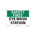 thumbnail image 1 of National Marker Notice Signs; Safety First Eye Wash Station 10X14 .040 Aluminum SF181AB, 1 of 1