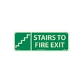 thumbnail image 1 of National Marker Notice Signs; Stairs To Fire Exit (W/ Graphic) 5X14 Glow Rigid GL320R, 1 of 1