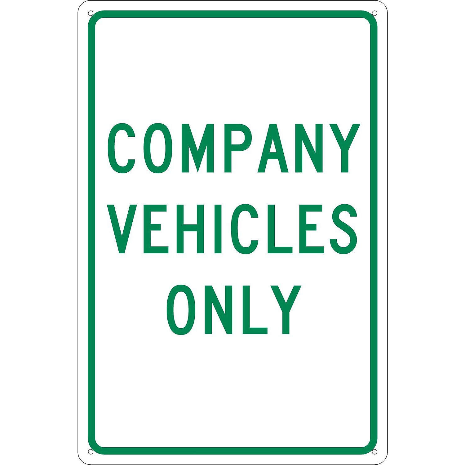 National Marker Parking Signs; Company Vehicles Only 18X12 .040 Aluminum TM138G - image 1 of 1