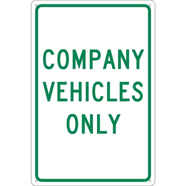 National Marker Parking Signs; Company Vehicles Only 18X12 .040 Aluminum TM138G