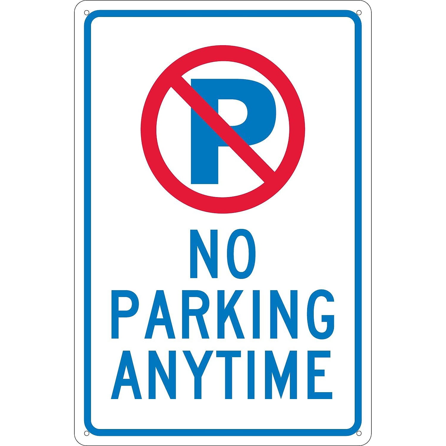 National Marker Parking Signs; P With Slash No Parking Anytime