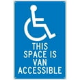 thumbnail image 1 of National Marker Parking Signs; This Space Is Van Accessible 18X12 .040 Aluminum TM104G, 1 of 4
