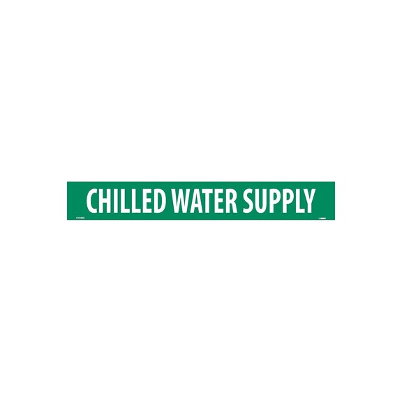 National Marker Pipemarker; Adhesive Vinyl Chilled Water Supply 2X14 1 1/4" Cap Height A1048G