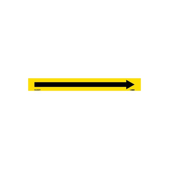 National Marker Pipemarker; Adhesive Vinyl Directional Arrows Yellow 1X9 3/4" Cap Height HL2050Y