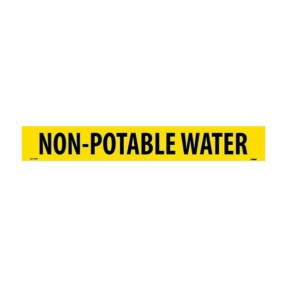 National Marker Pipemarker; Adhesive Vinyl Non-Potable Water 2X14 1 1/4" Cap Height A1175Y