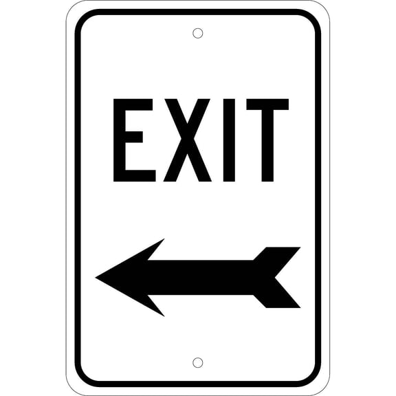 National Marker Reflective "Exit Left" Regulatory Traffic Sign 18" x 12" Aluminum (TM79J)