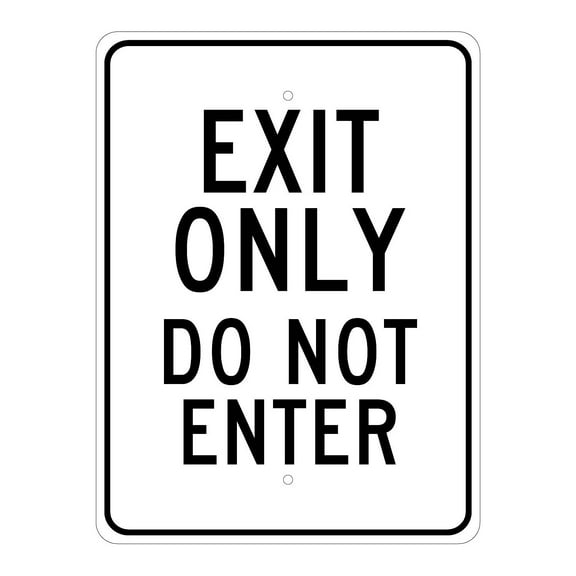 National Marker Reflective "Exit Only Do Not Enter" Regulatory Traffic Sign 24" x 18" Aluminum